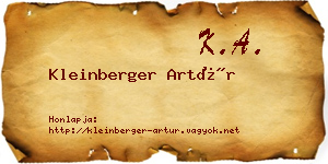 Kleinberger Artúr névjegykártya